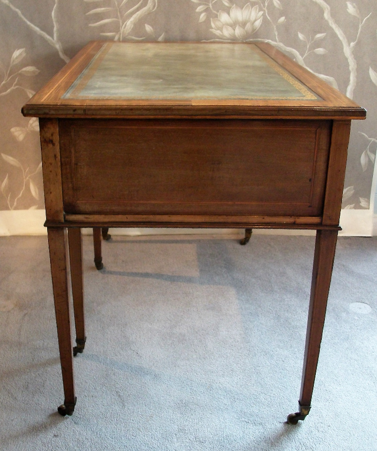 mahogany inlaid writing /dressing table